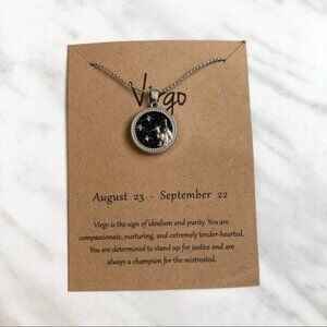 🎉 New Virgo Zodiac Silver Pendant Necklace